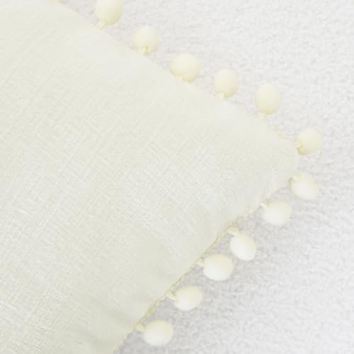 CaliTime Decorative Couch Throw Pillow Covers 20 X 12 Inches Cream - Image 3