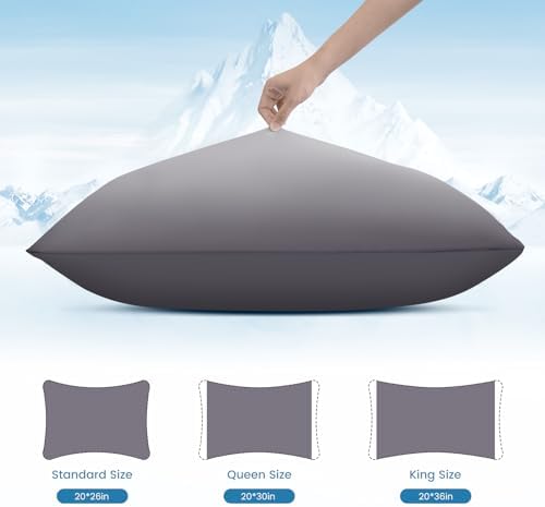 LUXEAR 2 Pack Cooling Pillow Cases, Gradient Gray - Image 7