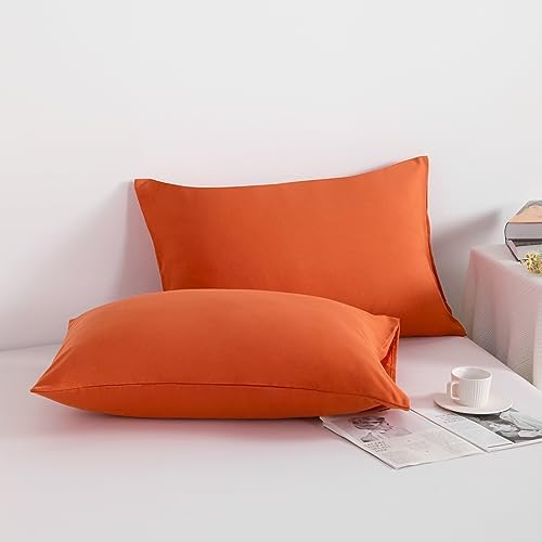 NTBAY Microfiber King Pillowcases, 2 Pack, 20 x 40, Brunt Orange - Image 2
