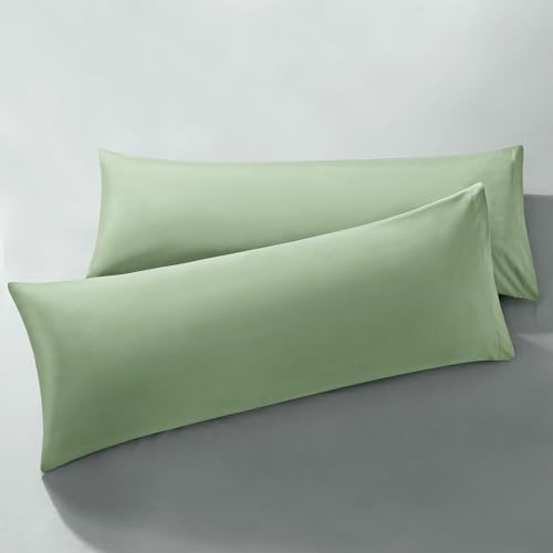 MILVOWOC Brushed Microfiber Body Pillowcases, 20x55 Inch, Sage Green by MILVOWOC