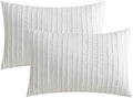 JELLYMONI Bright White Striped Tufted Pillowcases King Size by JELLYMONI