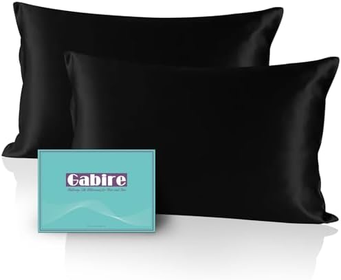 Gabire Mulberry Silk Pillowcases Set of 2, Both Sides Real Silk Pillow Covers by MulberrySilkPillowcases