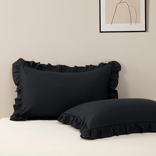 Ruffle Pillow Case Standard Size Set of 2 by Unknown