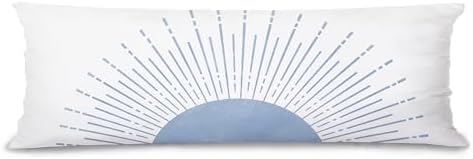 Boho Baby Blue Sun Sunshine 20x54 Body Pillow Cover Case, Mid Century Modern by Unknown