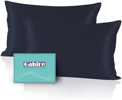 Gabire Mulberry Silk Pillowcases Set of 2, Both Sides Real Silk Pillow Cases by MulberrySilkPillowcases