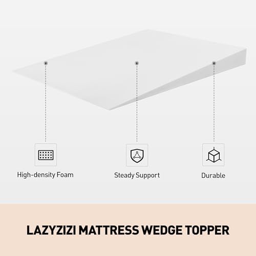 Lazyzizi Mattress Wedge Only, 7-Inch Queen Inclined Bed Wedge Mattress Topper - Image 4