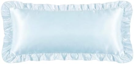2 Pack Ruffle Satin Pillowcases Body Size 20"x54" Baby Blue by QJFabricCO