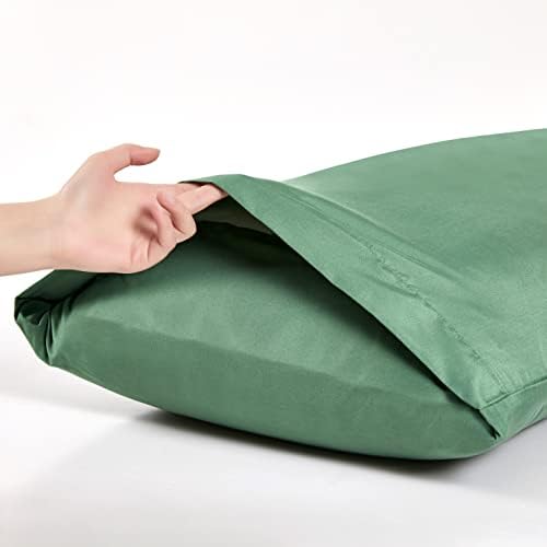 MILVOWOC Brushed Microfiber Queen Pillowcases, Dark Green, 20x30 Inch - Image 6