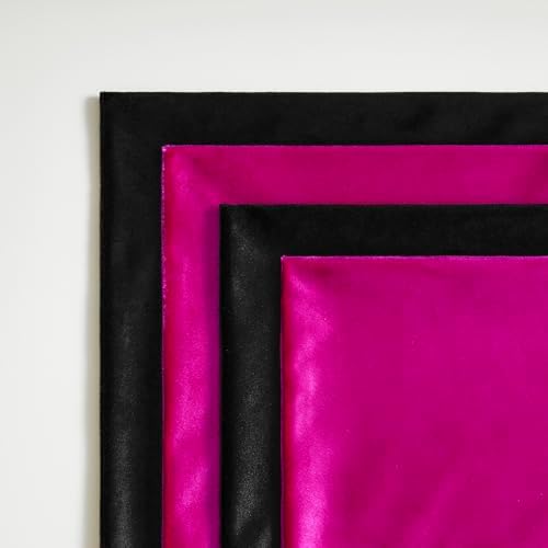 GIGIZAZA Pack of 4 Decorative Velvet Pillow Covers 16x16 Black Hot Pink - Image 5