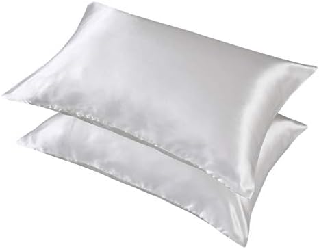 Satin Pillowcases Set of 2, Standard Size Cooling Pillow Cases by LCBD