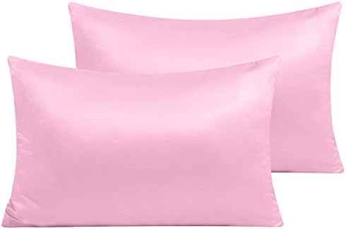 NTBAY Queen Satin Pillowcases, Light Pink by NTBAY