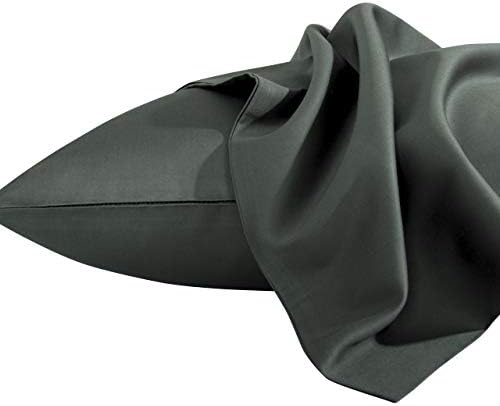 NTBAY Queen Egyptian Cotton Sateen Pillowcases, Charcoal Grey - Image 4