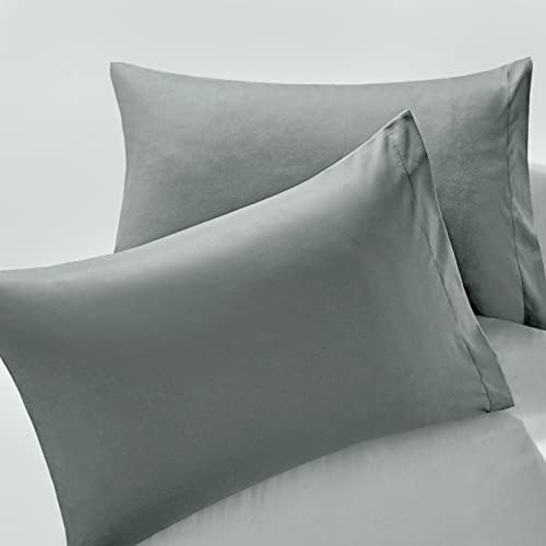MILVOWOC Brushed Microfiber King Pillowcases, Dark Grey, 20x36 Inch by MILVOWOC