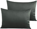 NTBAY Queen Egyptian Cotton Sateen Pillowcases, Charcoal Grey by NTBAY