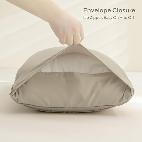 JELLYMONI Khaki Striped Tufted Pillowcases Standard Size - Image 7