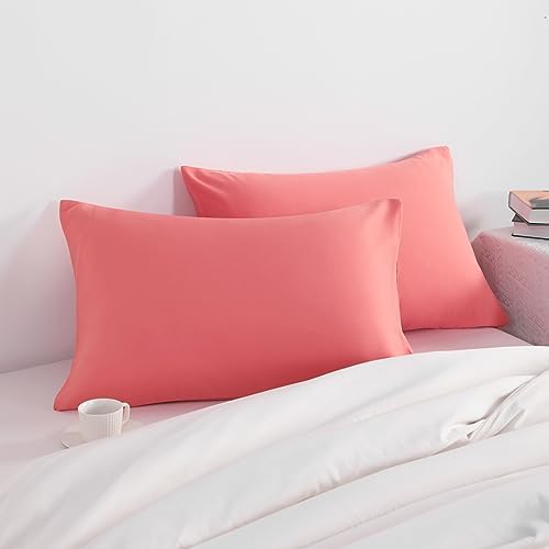 NTBAY Toddler Microfiber Pillowcases, Coral Pink - Image 2