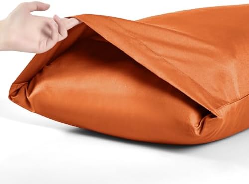 MILVOWOC Brushed Microfiber Queen Pillowcases, Burnt Orange - Image 5