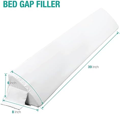 Vekkia Twin Bed Wedge Pillow for Headboard, Bed Gap Filler White - Image 6
