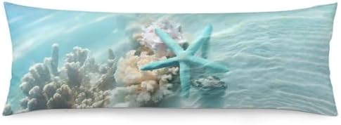 Nautical Coastal Body Pillow Cover Blue Pillowcase by Unknown