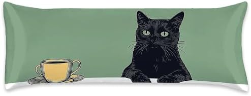 Satin Body Pillowcase Black Cat by Unknown