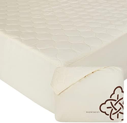 Bioweaves 100% Organic Cotton Mattress Pad Cover, GOTS Certified Cooling by BIOWEAVES