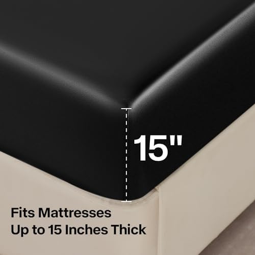 BEDELITE Satin Sheets California King Size Bed Set, 4 Pieces - Image 6
