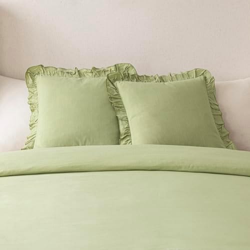 Foindtower Set of 2 Decorative Linen Fringe Ruffle Throw Pillow Covers Soft - Image 5