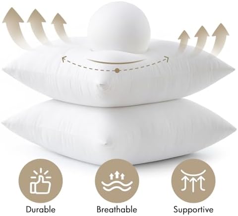 MIULEE 16x16 Pillow Inserts 4 Pack, 100% Virgin Fiber Filling Throw Pillows - Image 4
