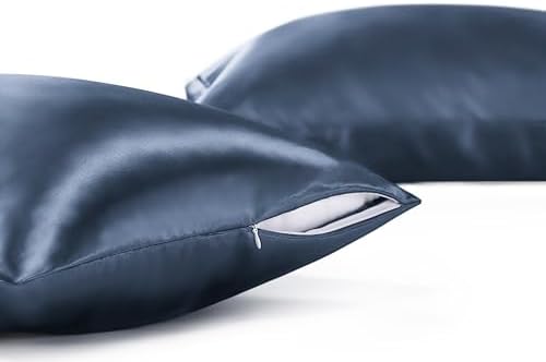 Bedsure Satin Pillowcase with Zipper, King Pillow Cases Set of 2 - Image 4