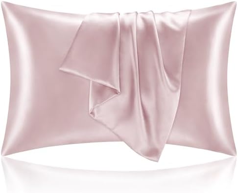 BEDELITE Satin Pillowcases, Small King 20x36 Inch, Lotus Pink by BEDELITE