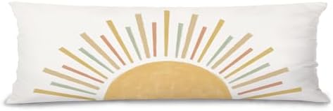 Boho Sun Sunshine 21x54 Body Pillow Cover Case, Modern Neutral Boho Horizontal by Unknown