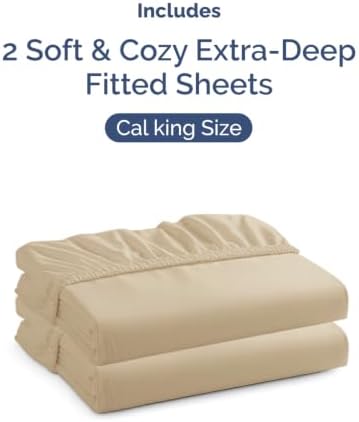 CGK Linens 2 Pack Extra Deep Cal King Fitted Sheets - Image 4