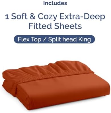 CGK Linens Extra Deep Flex Top Split Head King Fitted Sheet - Image 4