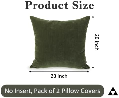JoraLion Chenille Lumbar Pillow Covers 20x20 inch Moss Green - Image 3