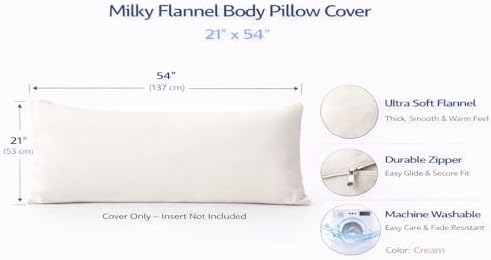 eevolive Plush Body Pillow Cover 21"x54", Hidden Zipper - Image 2