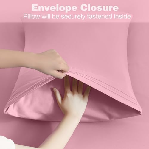 Horbaunal Microfiber Body Pillow Covers, Dusty Pink, 2 Pack - Image 5