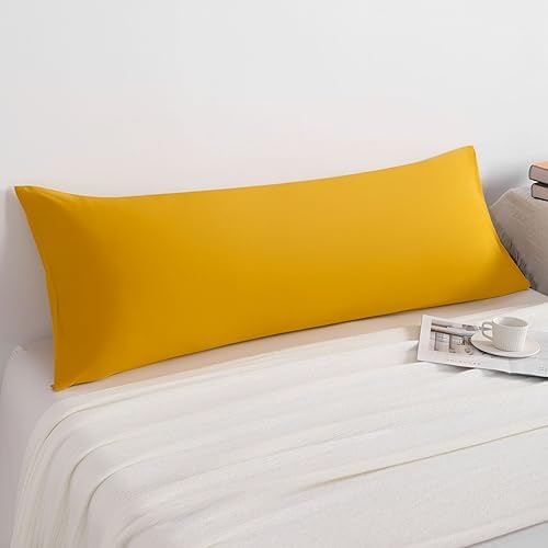 NTBAY Microfiber Body Pillowcase, 1 Pack, 20 x 54, Ginger Yellow - Image 2