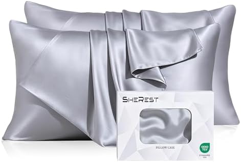 SheRest 100% Lyocell Tencel Pillow Cases Cooling Silk-Like Soft Satin Standard by SheRest