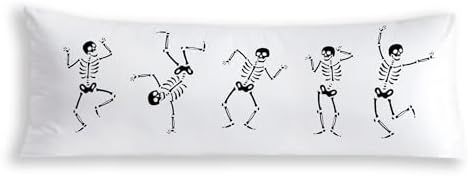 Dancing Skeleton Halloween Body Pillow Covers 20x54, Halloween Home Decor by Exqcom