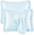 2 Pack Ruffle Satin Pillowcases Standard 20"x26" Silver Grey by QJFabricCO