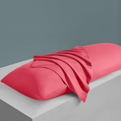 MILVOWOC Brushed Microfiber Body Pillowcases, Hot Pink, 20x48 Inch - Image 6