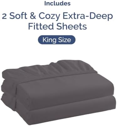 CGK Linens 2 Pack Extra Deep King Fitted Sheets - Image 4