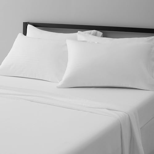 Amazon Basics Soft, Breathable, Wrinkle-Free Microfiber 4-Piece Bed Sheet Set by AmazonBasics