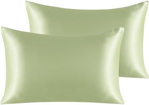 NTBAY Queen Satin Pillowcases, Sage Green by NTBAY