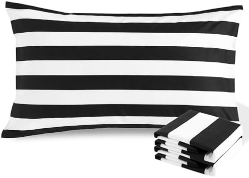 NTBAY King Striped Microfiber Pillowcases by NTBAY