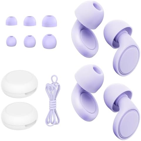 Jayine 2 Pairs Ear Plugs for Sleeping, Soft Full Silicone Ear Plugs for Noise by JAYINE