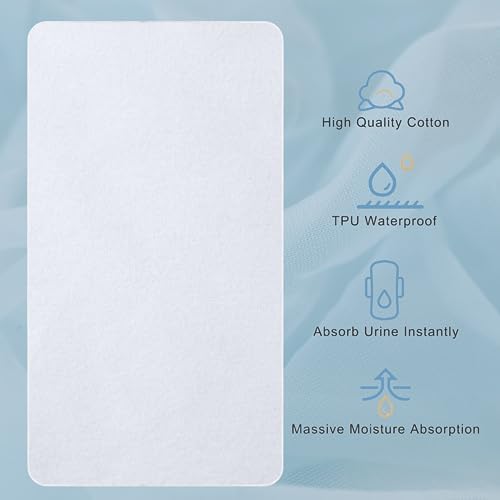 2 Pack Waterproof Crib Pad, Reusable Incontinence Flannel Crib Protector - Image 4