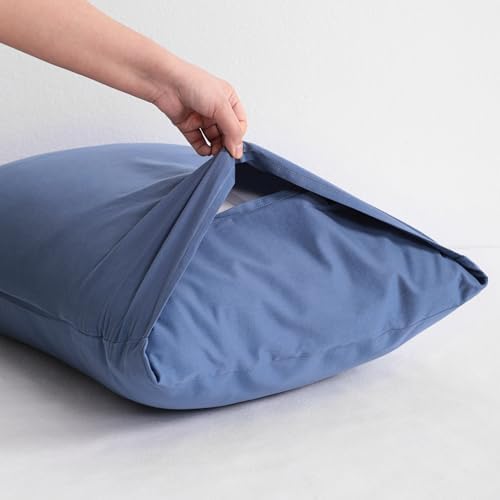 NTBAY Cotton Standard Pillowcases, Denim Blue - Image 3
