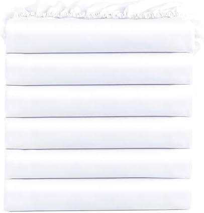 FreshCulture Twin Fitted Sheets, Bulk Pack of 6, Deep Pocket, Soft Microfiber by FreshCulture