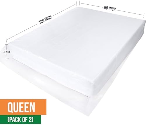 Pack of 2 Queen Mattress Bag for Moving, Storage & Disposal, 4 Mil Thick - Image 2